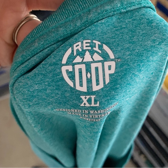 REI Co-Op teal short sleeved athletic tee shirt XL gym running workout XL - Picture 3 of 5